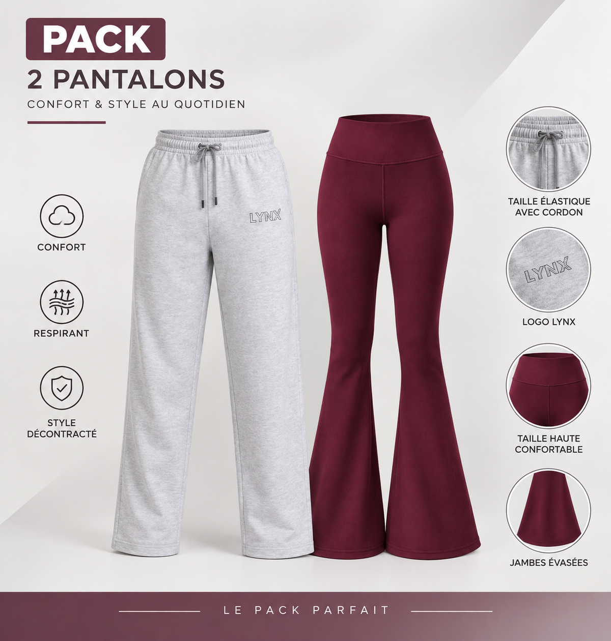 Pack 2 Pants – joggers & flared legging