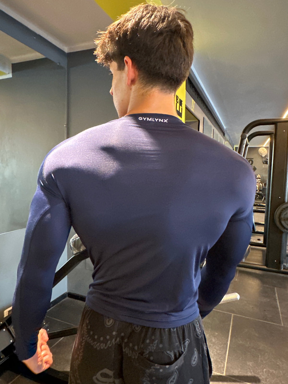 Shirt de Compression Manches Longues Unisexe GYMLYNX – Bleu