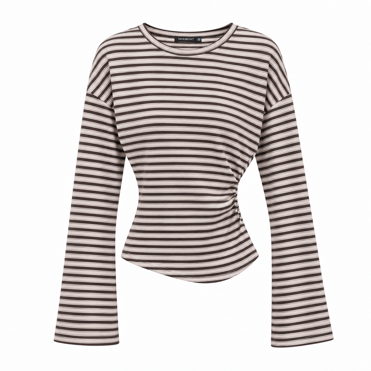 Shirt Rayé Twist Chic – Manches Longues ✨