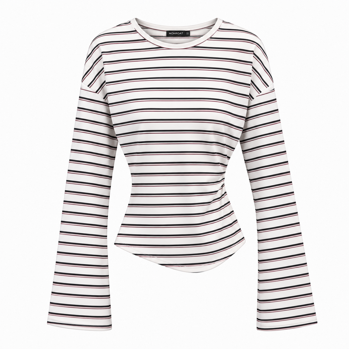 Shirt Rayé Twist Chic – Manches Longues ✨